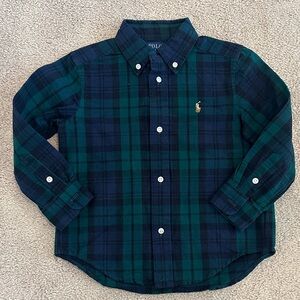 Polo by Ralph Lauren Kids Navy and Green Checkered Shirt